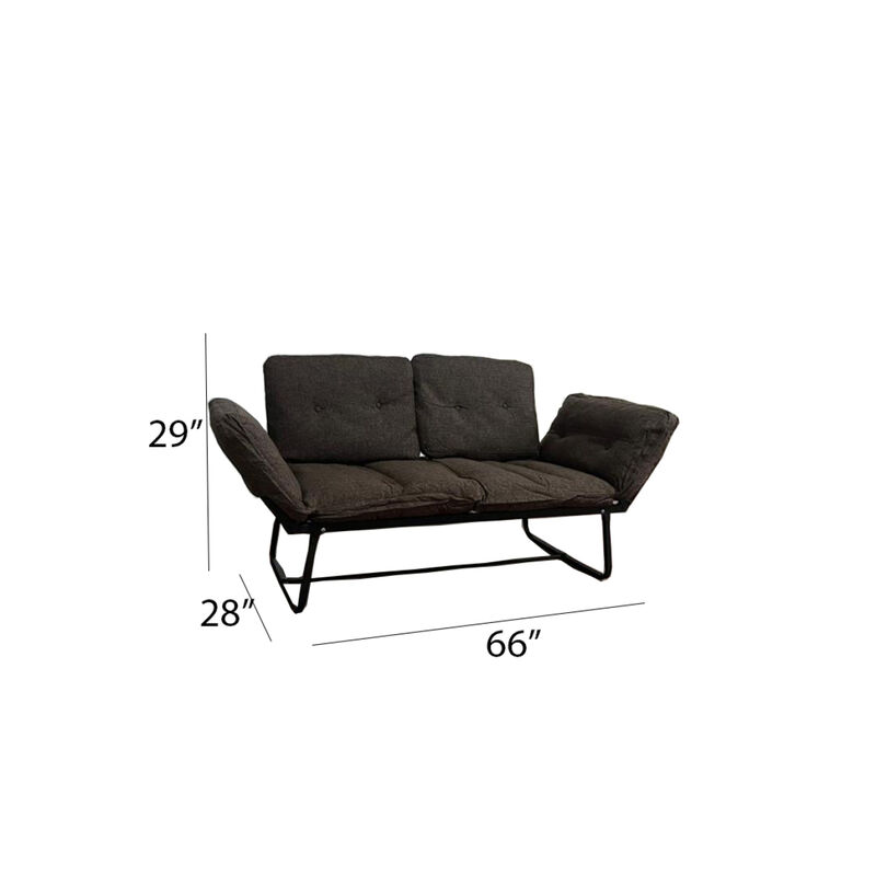 Violette Metal Frame Futon Loveseat