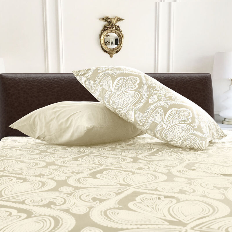 Lux Decor Collection Bed Sheets - Brushed Microfiber Paisley Sheet Set