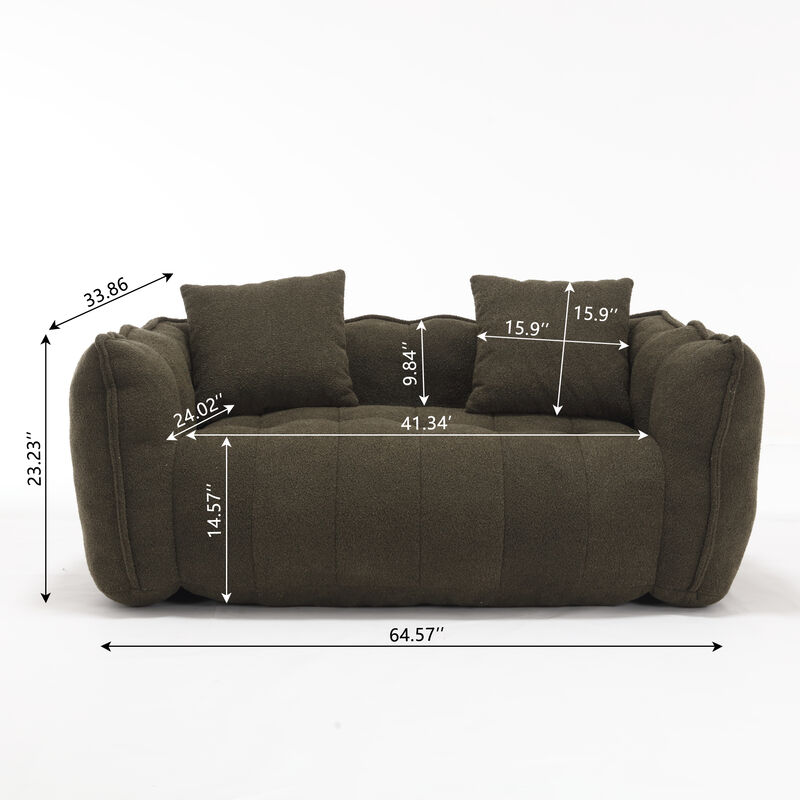 Merax Chenille Lazy Bean Bag Loveseat for Living Room