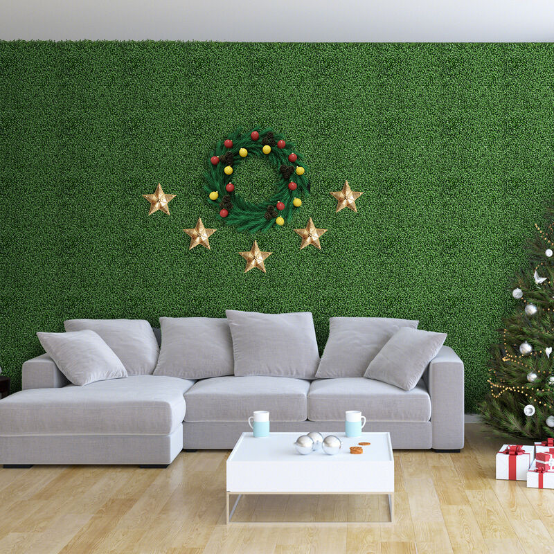 12-Pack 20x20 Inch Artificial Boxwood Wall Panels with Insertable Branches for Stunning Decor