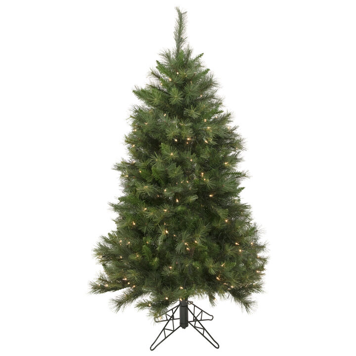5' Pre-Lit Green Medium Beaver Pine Artificial Christmas Tree  Clear Lights