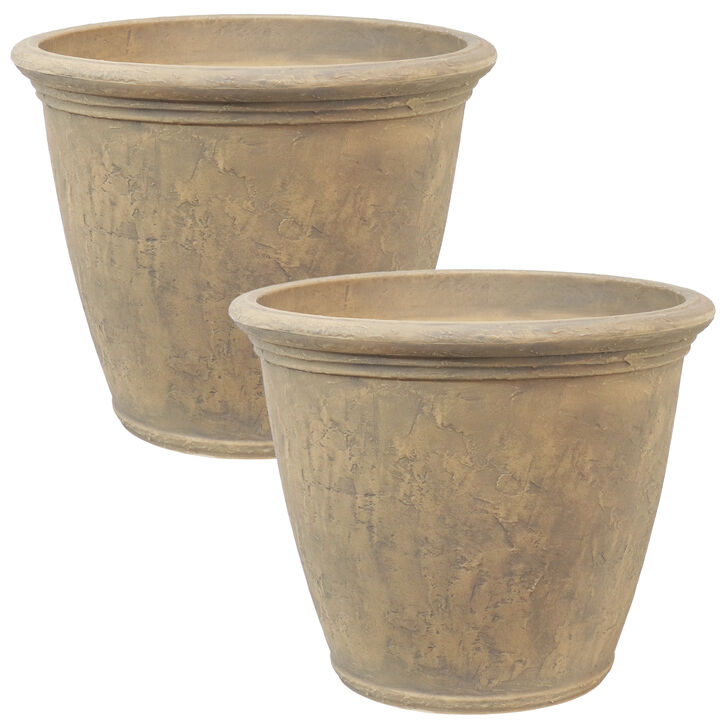 Sunnydaze 24 in Anjelica Polyresin Planter with UV-Resistance