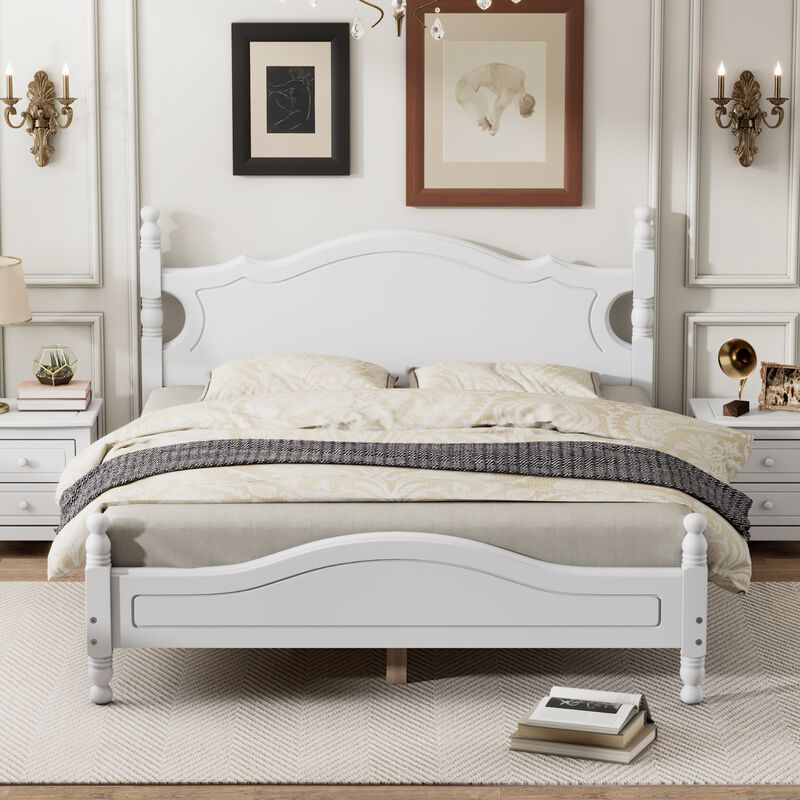Merax Vintage Wood Platform Bed Frame