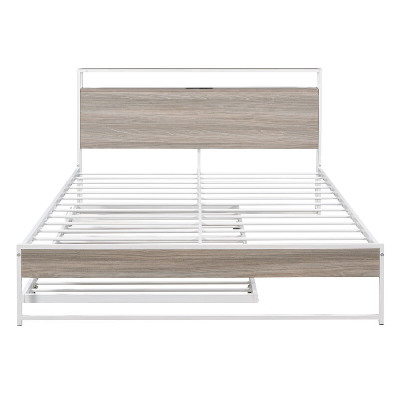 Merax Metal Platform Bed Frame with Trundle