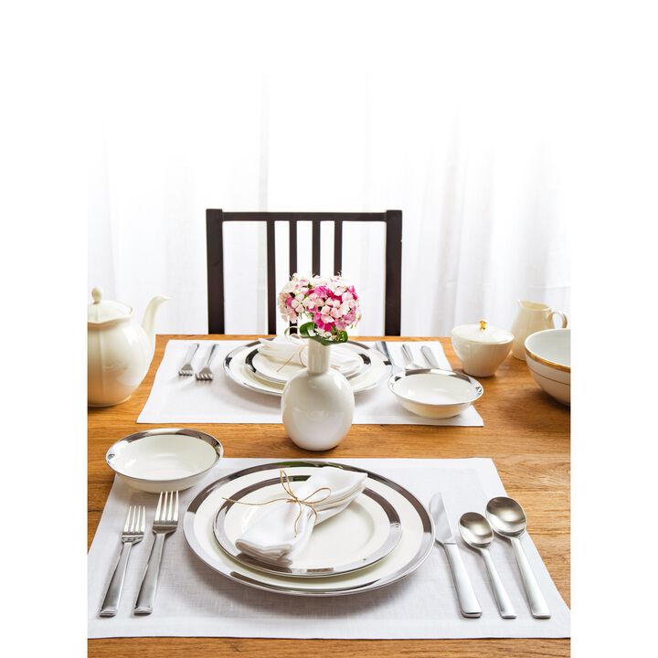 Solino Home 100% Pure Linen Placemats 14 x 19 Inch Set of 4 | Fete