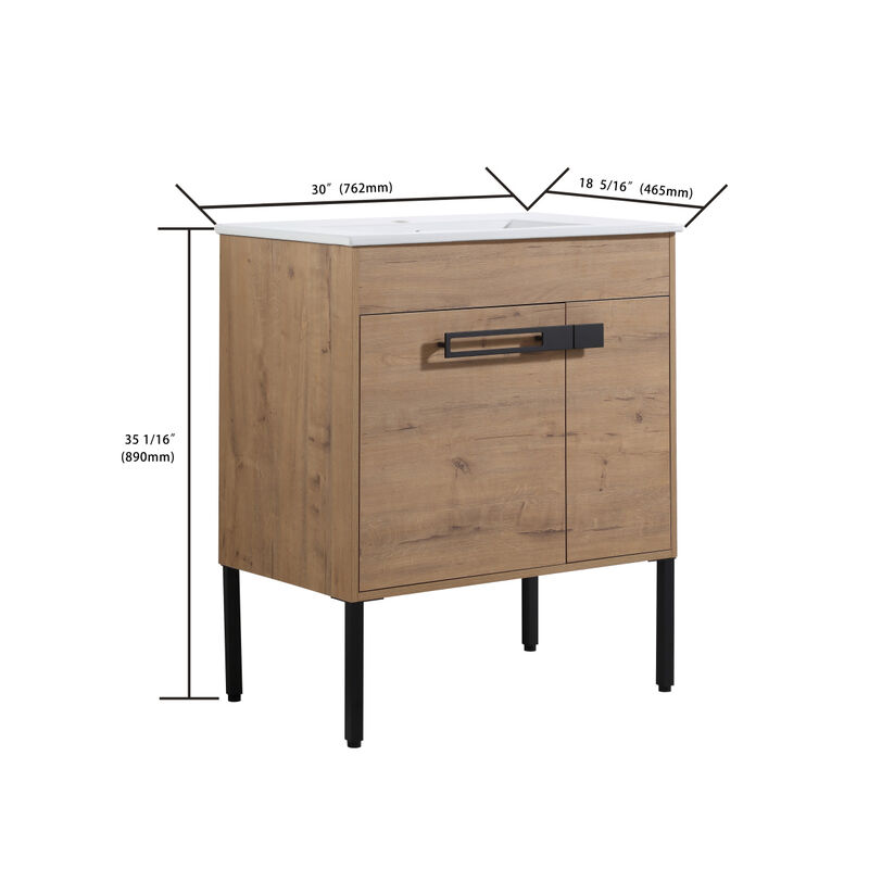 30 Inch Bathroom Vanity With Sink, Freestanding Bathroom Vanity Or Floating Is Optional Conversion