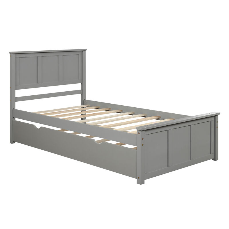 Merax Platform Bed with Twin Trundle