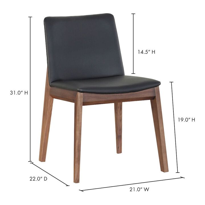 Moe's Home Collection Deco Dining Chair Black Pvc-Set Of Two
