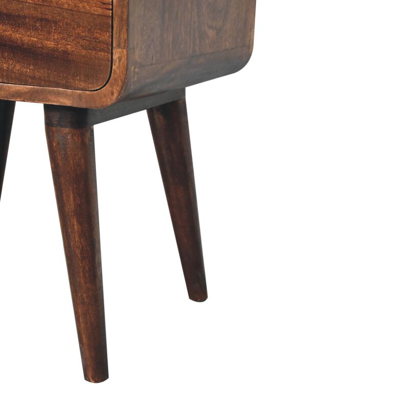Artisan Furniture Solid Wood Curved California Walnut Bedside