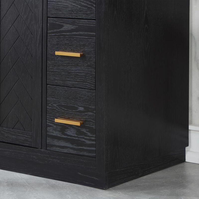 Altair 84 Double Bathroom Vanity Set in Black Oak without Mirror