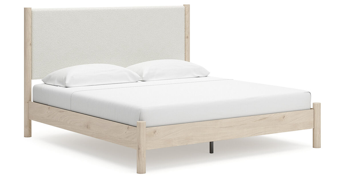 King Upholstered Panel Bed