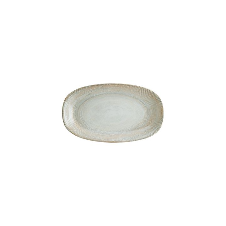 Patera 9.5" x 5.5" x h:1.25" Oval Decorated Porcelain Platter (Set of 2)