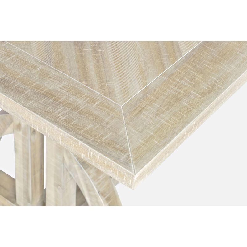 Jofran Fairview Transitional Herringbone Distressed Acacia Extension 78 Dining Table