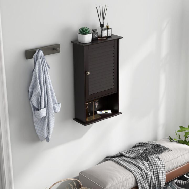 Hivvago Bathroom Wall Mount Storage Cabinet Single Door with Height Adjustable Shelf