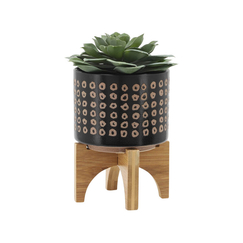 Planter On Stand, Brown Set