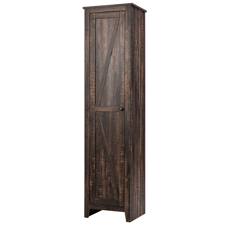 Costway Linen Tower Bathroom Storage Cabinet Tall Slim Side Organizer w/ Shelf Black Costway Linen Tower Bathroom Storage Cabinet Tall Slim Side Organizer w/ Shelf Black