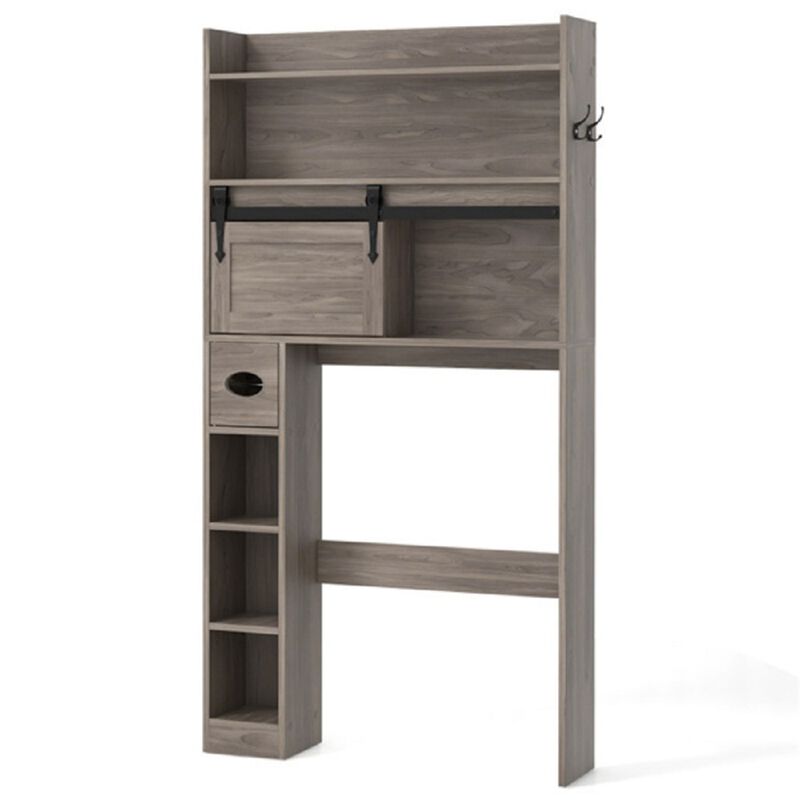Freestanding Toilet Storage Cabinet with Adjustable Shelves, Bathroom Organizer