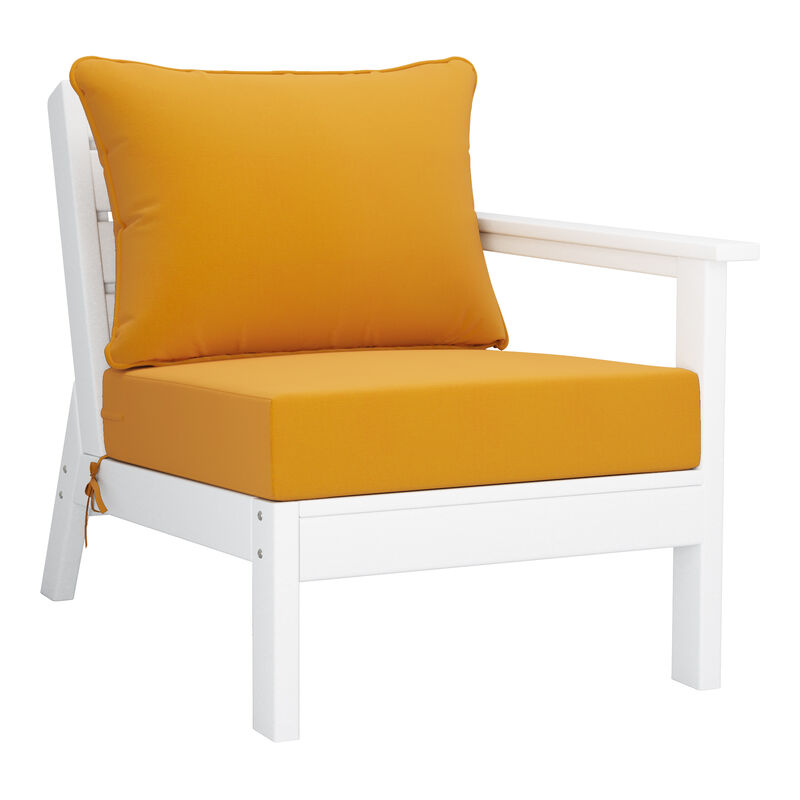 WestinTrends Outdoor Patio HDPE Sectional Sofa with Patio Cushions