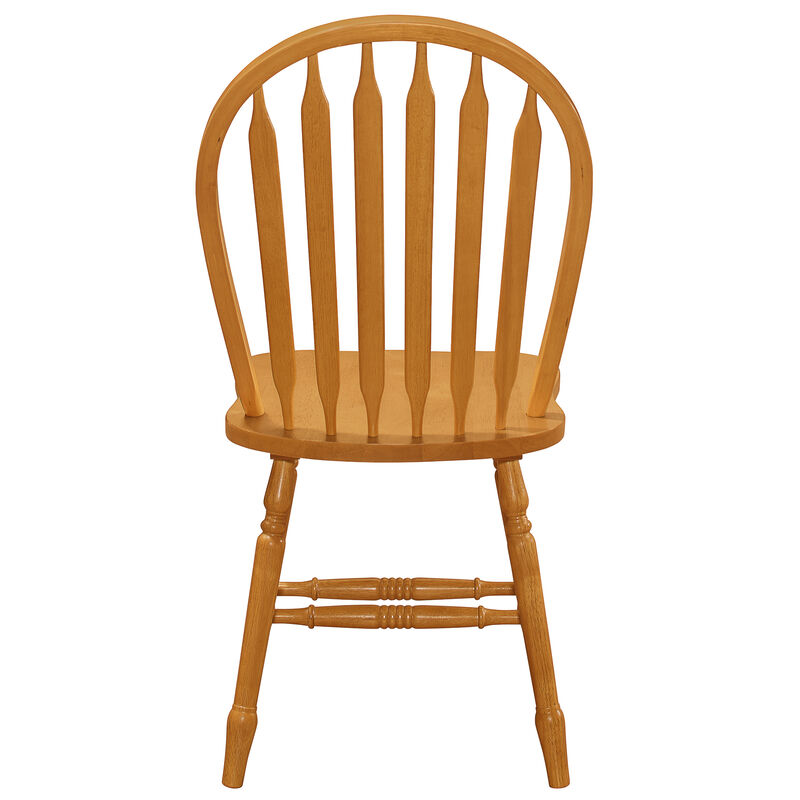 Light Oak Solid Wood Windsor Arrowback Dining Chairs (Set of 2)