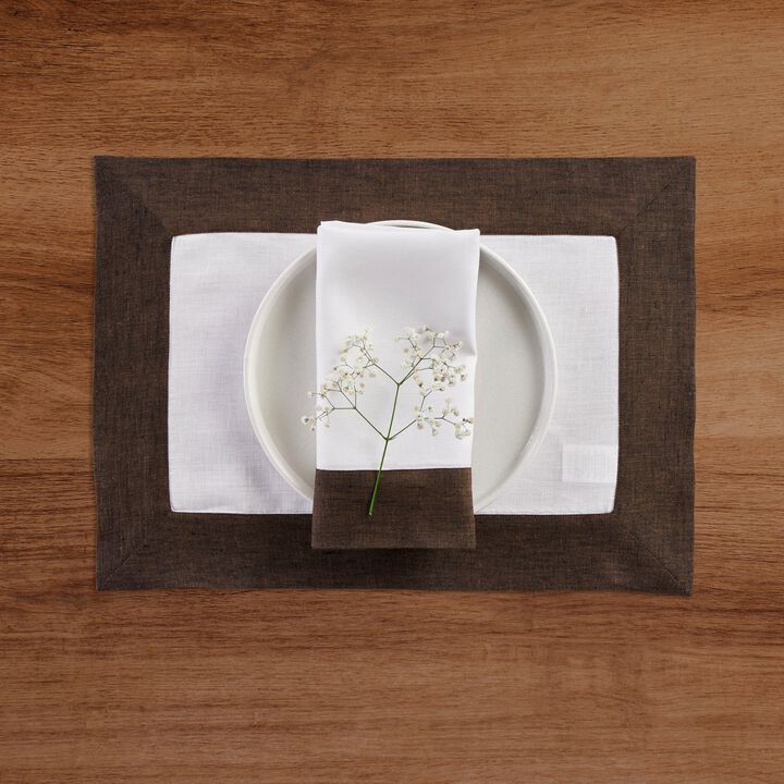 Solino Home 100% Pure Linen Cloth Napkins 20 x 20 Inch Set of 4 | Contempo Dinner Napkins