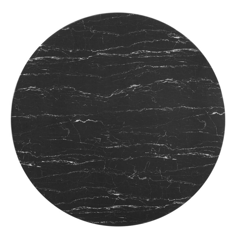 Modway - Zinque 47" Artificial Marble Dining Table Gold Black