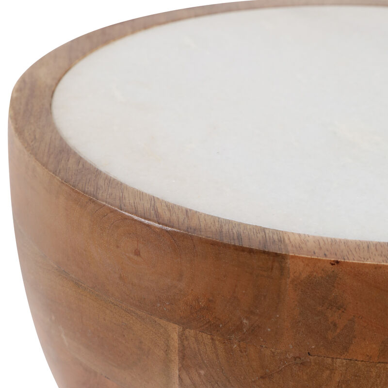 Hourglass Marble Top Accent Table