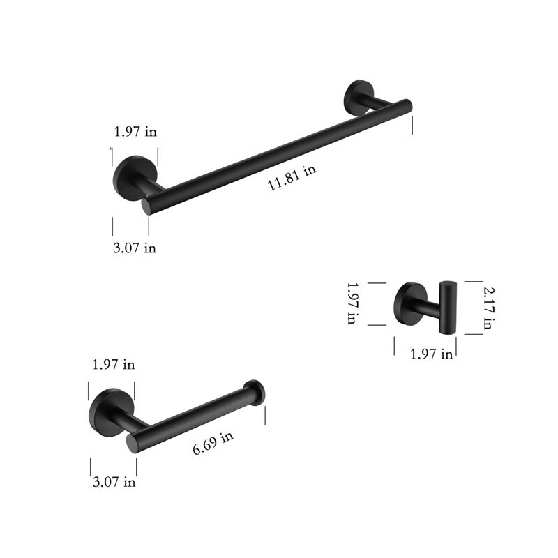 3-Piece Bathroom Hardware Set