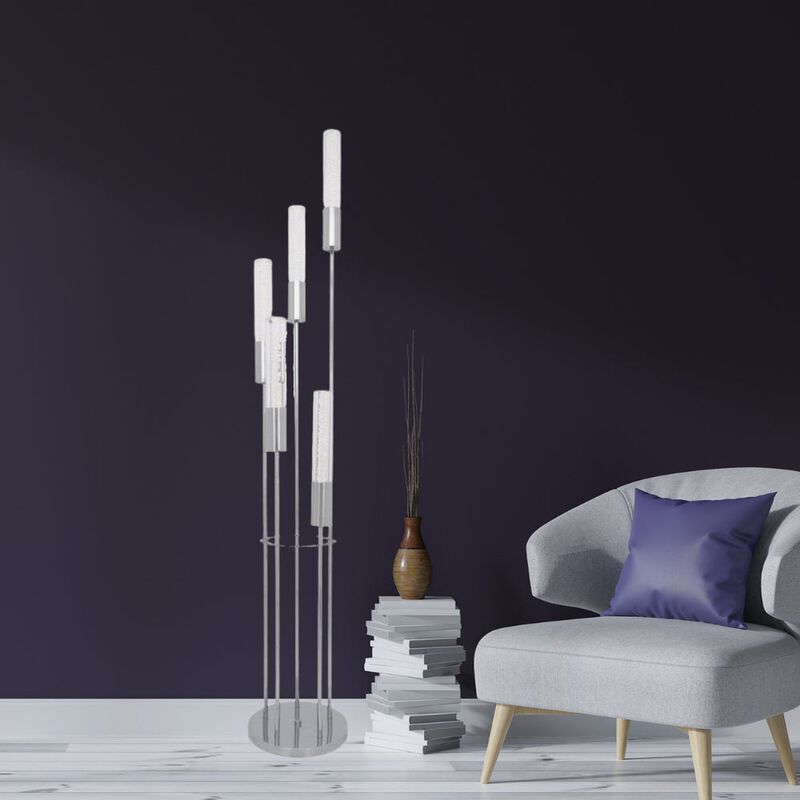 Sparkling Night Floor Lamp Chrome Metal LED Light