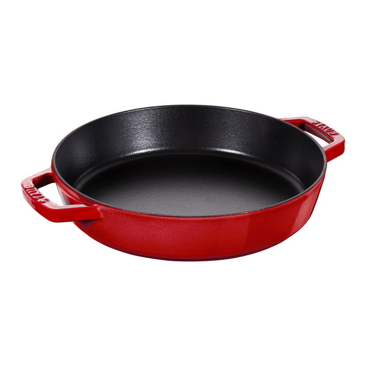 Staub Cast Iron 13-inch Double Handle Fry Pan - Cherry Staub Cast Iron 13-inch Double Handle Fry Pan - Cherry