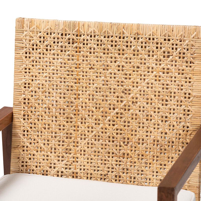Bali & Pari Lovina Bohemian Light Honey Rattan And Acacia Wood Arm Chair
