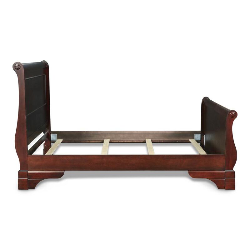 New Classic Furniture Furniture Versailles Solid Wood Queen Bed in Bordeaux Cherry