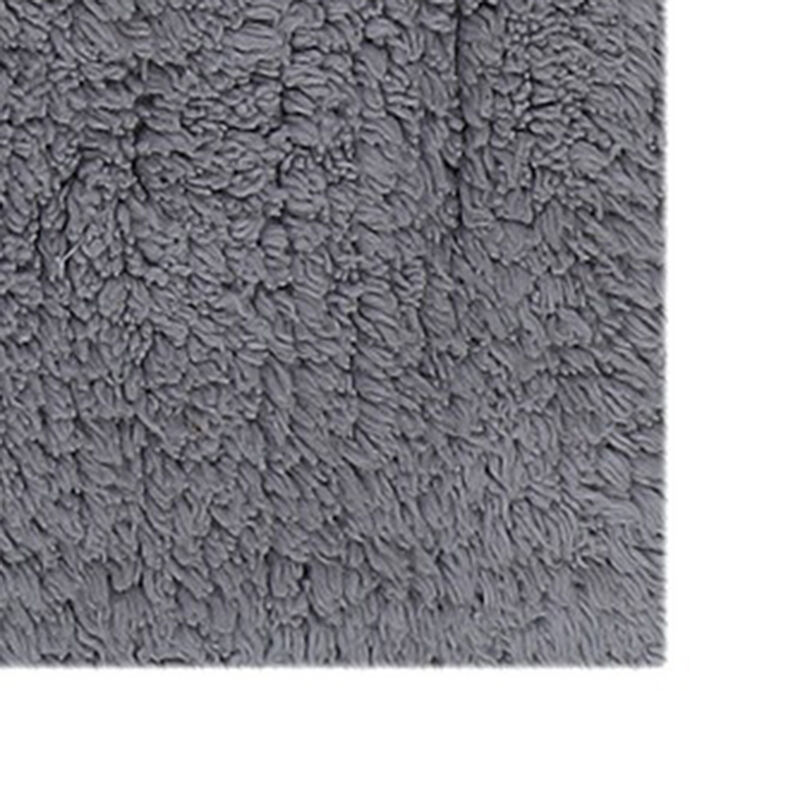 Knightsbridge Tuft Twisted 220 GSF Non Skid Back Bath Rug 20 x 30 - Silver