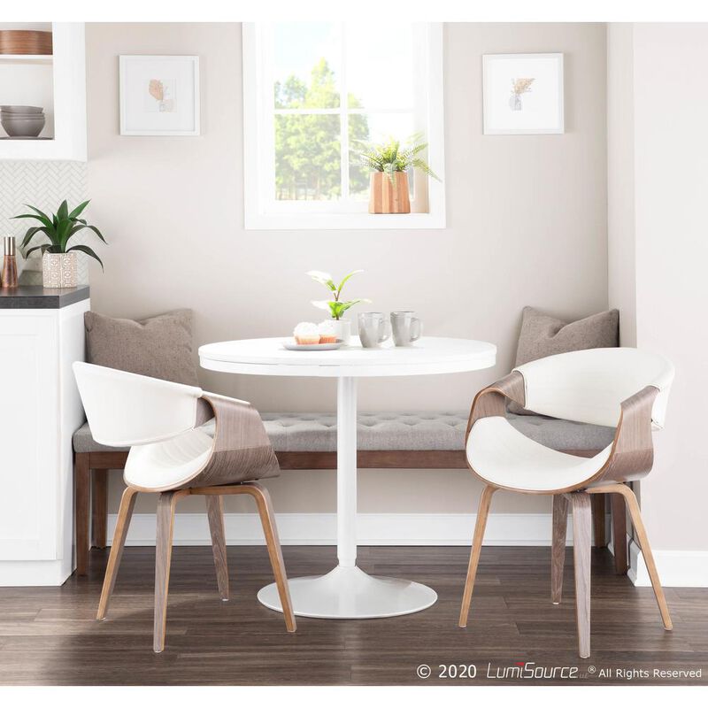LumiSource Light Grey Wood, White Pu Symphony Chair