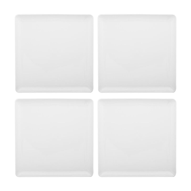 Porcelain Santa Monica 6" x 6" Square White Porcelain Plate (Set of 4)