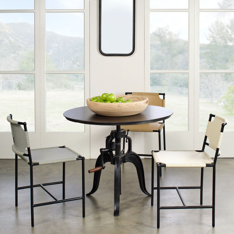 Asher Leather Dining Chair in Cashew