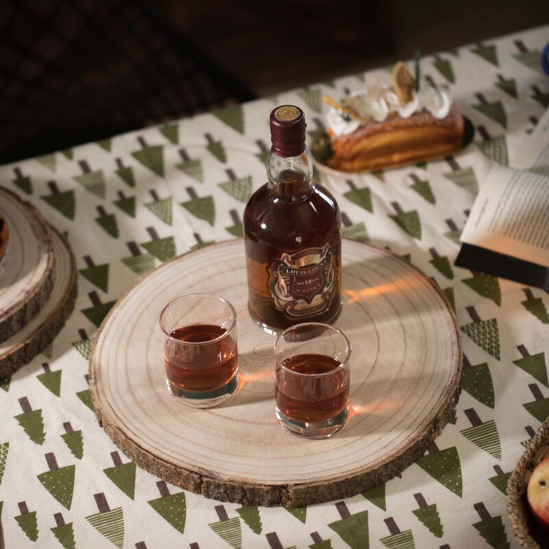Barky Natural Wood Slabs Rustic Ornament Slice Tray Table Charger 14" set of 4