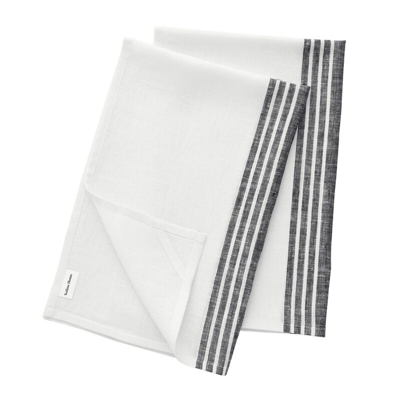 Solino Home 100% Pure Linen Kitchen Towels Set of 2 - 17 x 26 Inch | Farmhouse