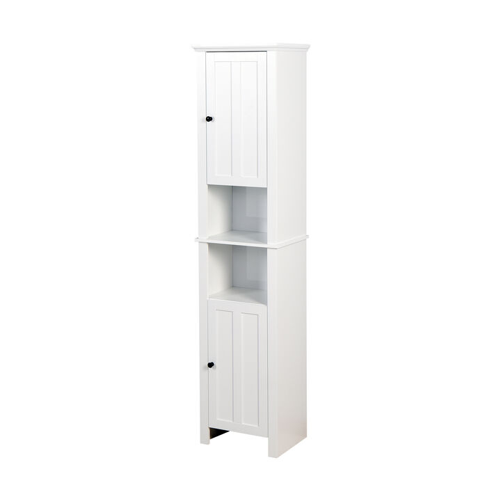 Bathroom Floor Storage Cabinet with 2 Doors and 6 Shelves for Organization Bathroom Floor Storage Cabinet with 2 Doors and 6 Shelves for Organization