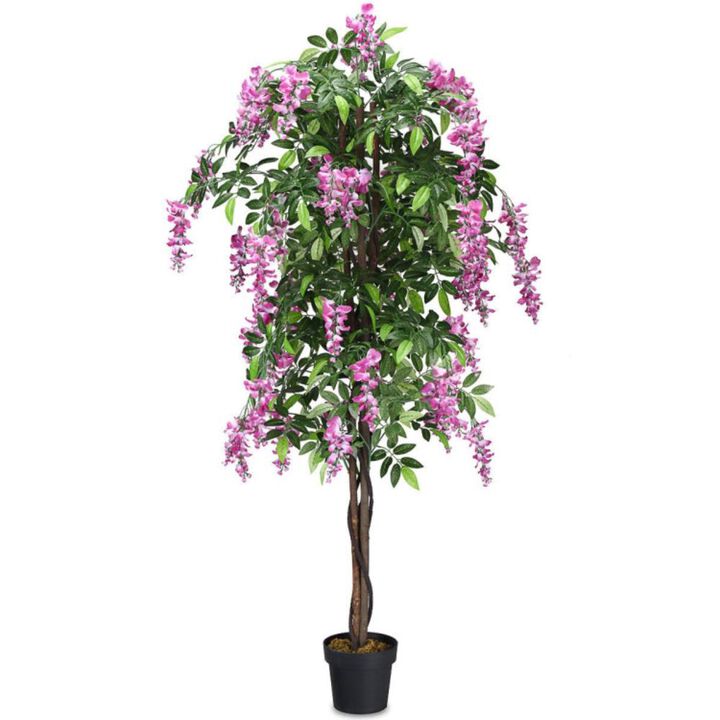 Hivvago 6-Feet Artificial Wisteria Silk Indoor-Outdoor Tree