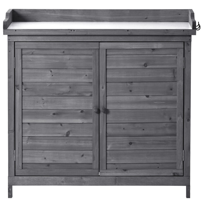Merax Rustic Garden Wood Potting Bench Table