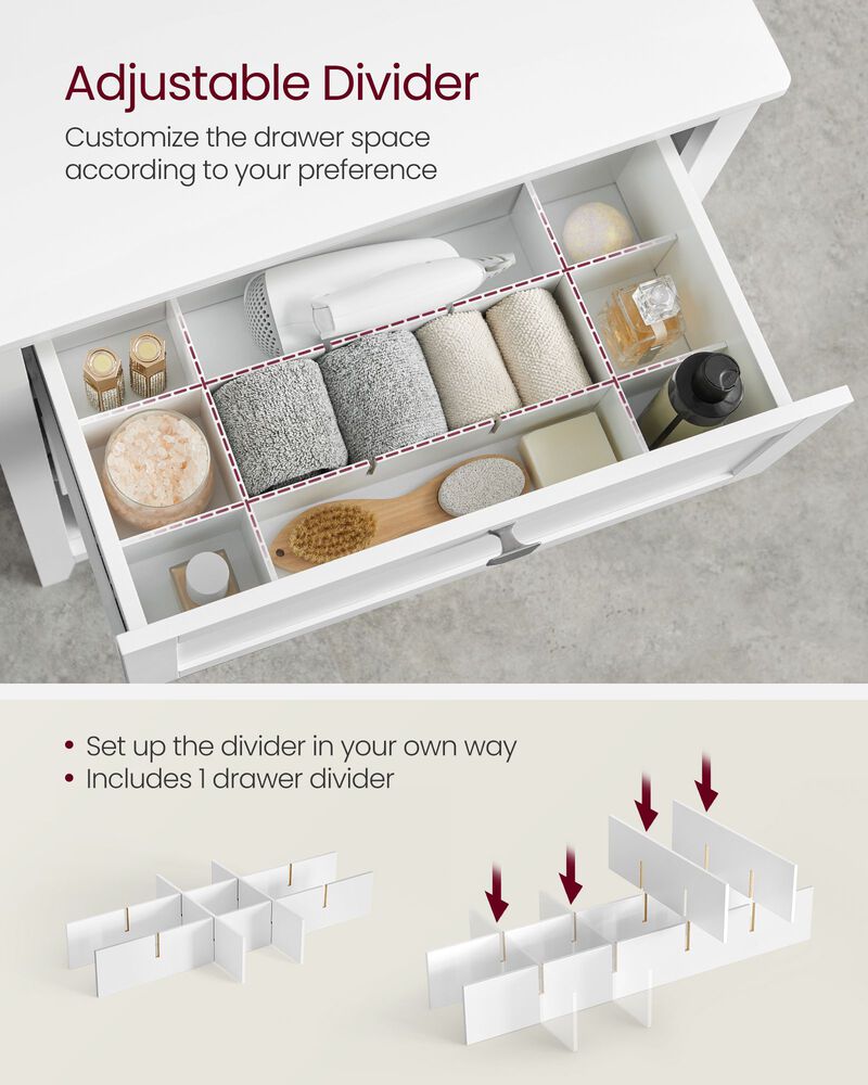 Bathroom Cabinet with 2 Drawers Cloud White
