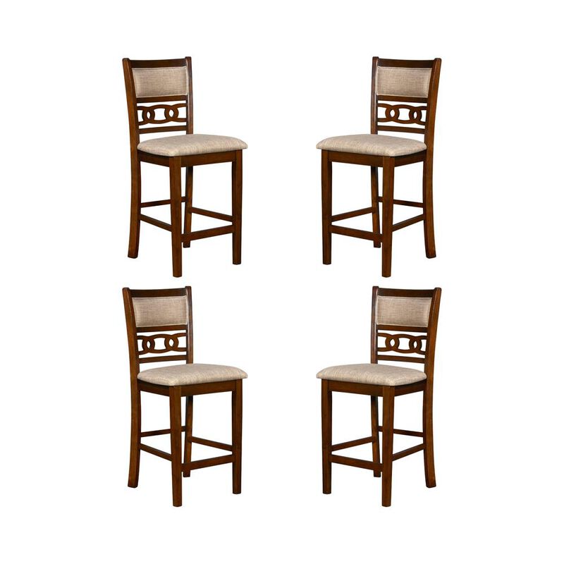 New Classic Furniture Gia Cherry Wood Counter Chair with Fabric Seat (Set of 4)