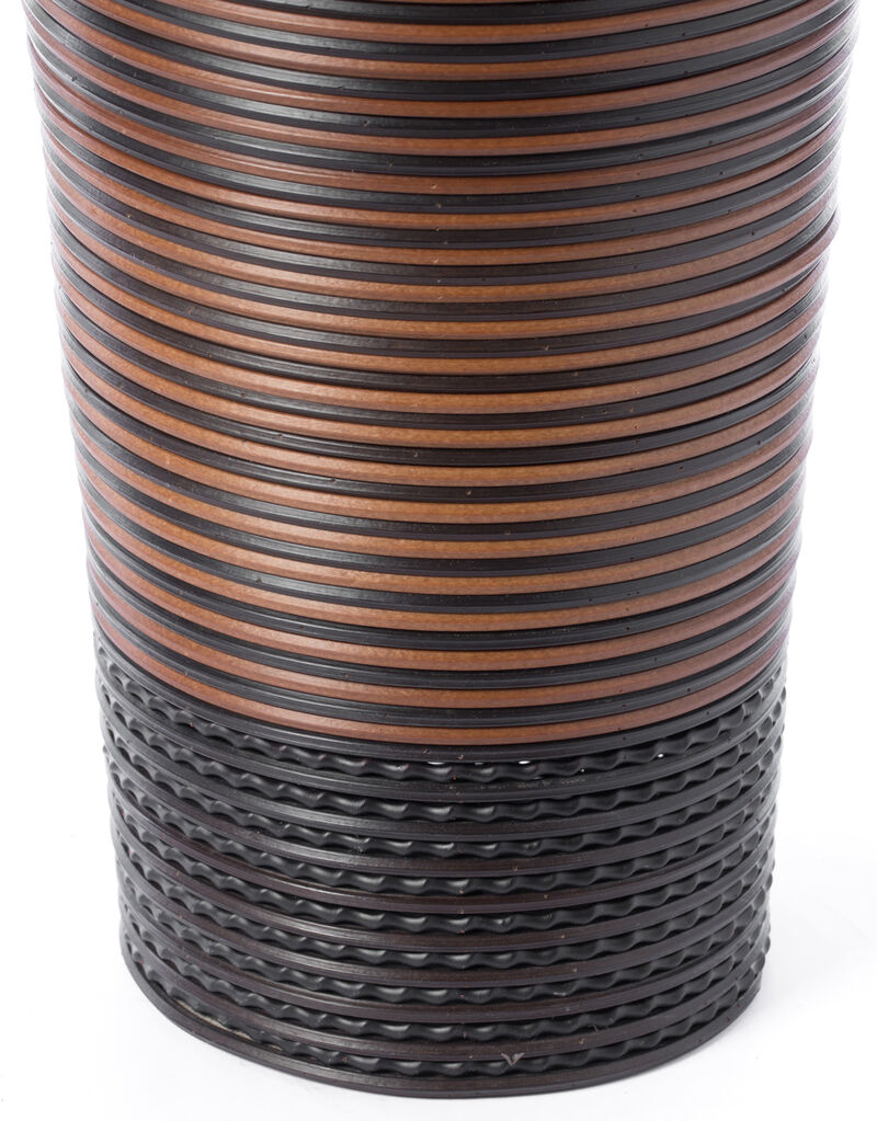 39-Inch Tall Standing Designer Floor Vase - Durable Artificial Rattan - Elegant Two-Tone Dark Brown Finish - Ideal Decor Accent for Living Room, Bedroom, Entryway - Stylish Home Decor Statement Piece