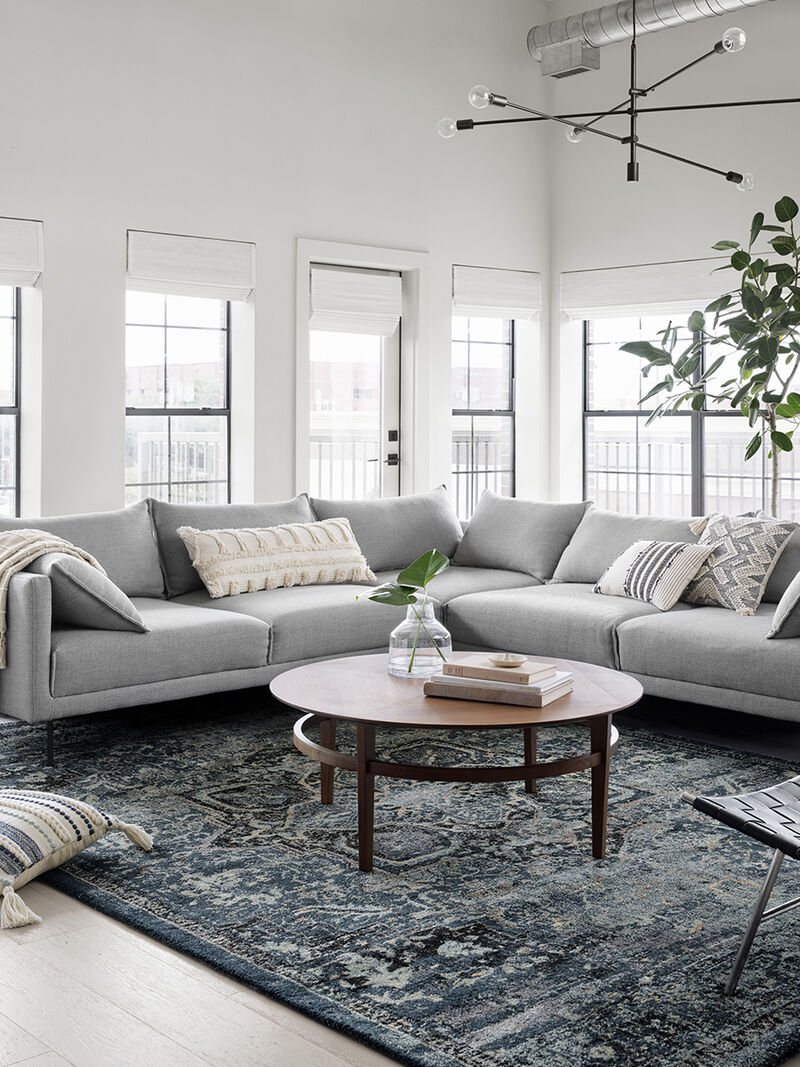 James JAE05 Ocean/Onyx 3'7" x 5'7" Rug by Magnolia Home by Joanna Gaines