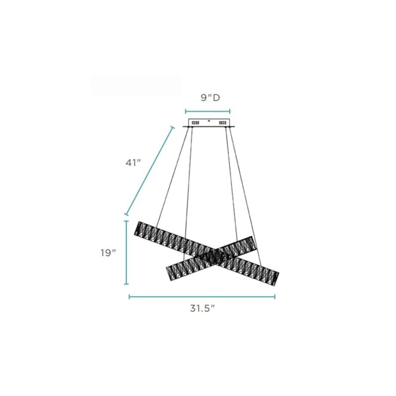 Crystal Elegance Chandelier Chrome Crystal Integrated LED 3 Rings