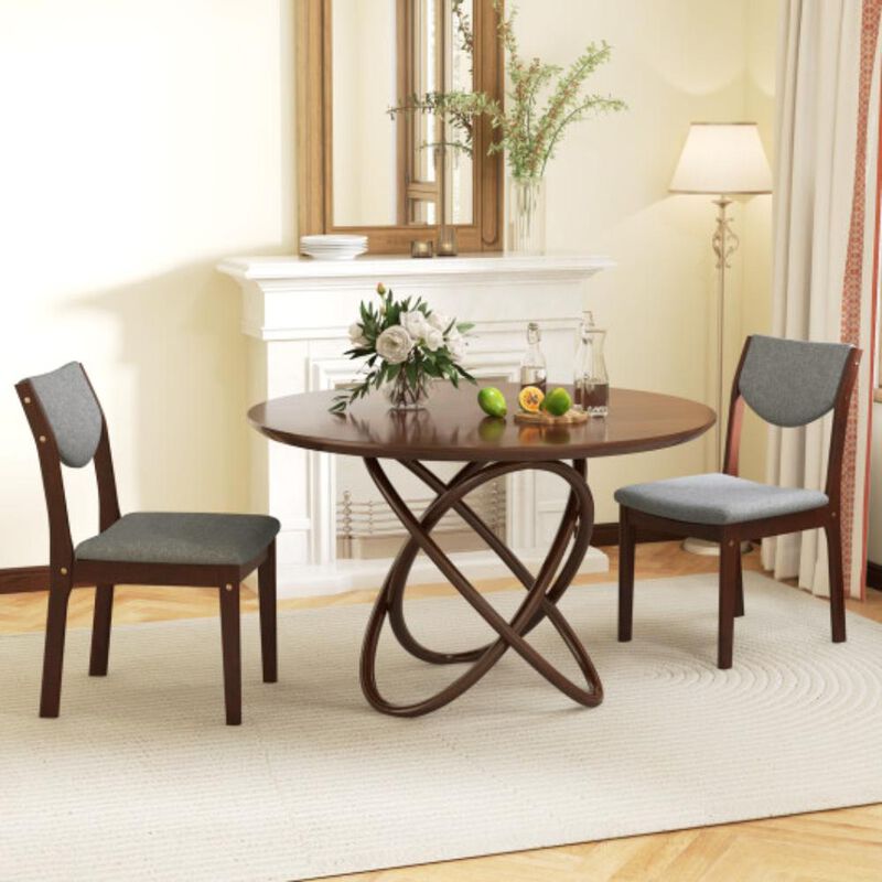 Hivvago Set of 2 Wood Kitchen Chairs with Faux Leather Upholstered Seat
