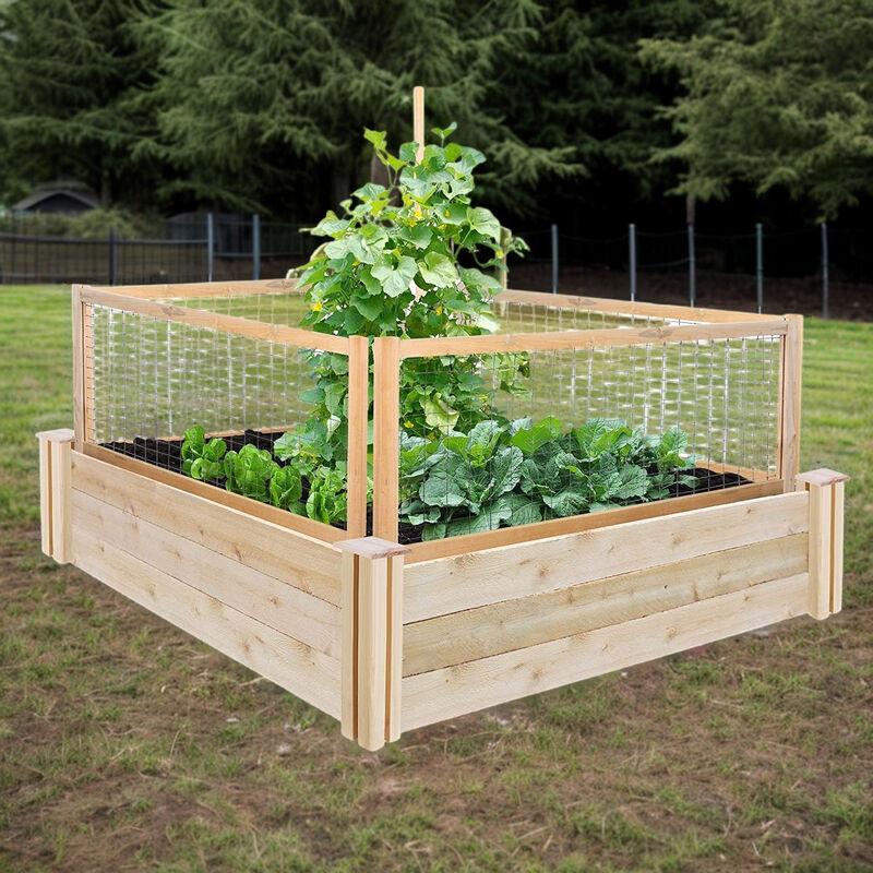 QuikFurn 4 Pack Cedar Garden Trellis Set - 45 x 23.5 inch Each