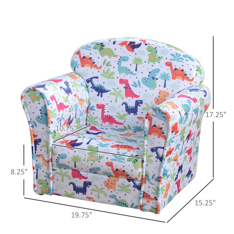 Dinosaur Kids Armchair: Padded Sofa for Playroom