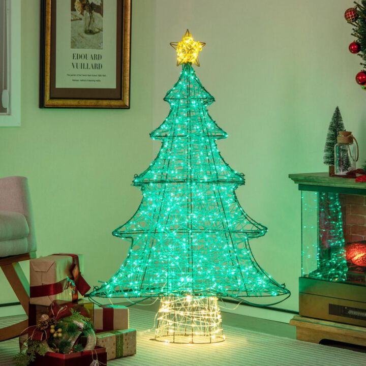 Hivvago 4 Feet Lighted Artificial Christmas Tree with 520 LED Lights and Top Star