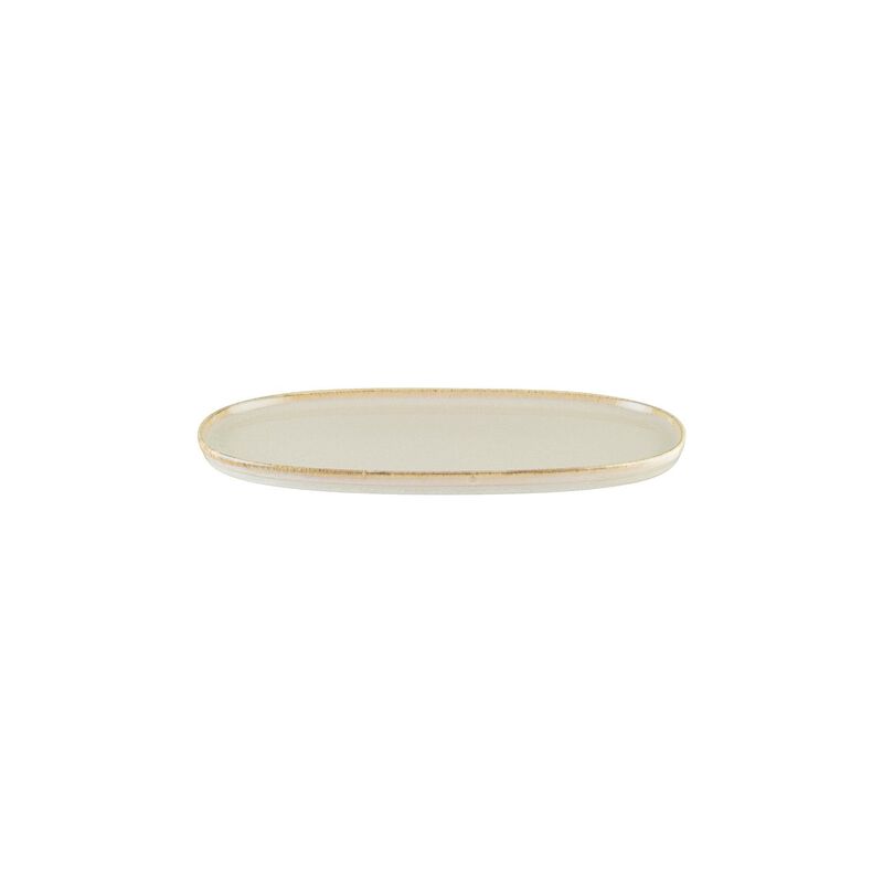 Sand 12" x 6.25" x h:0.75" Oval Beige Porcelain Platter
